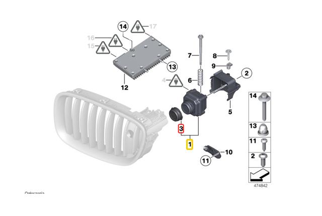 Nowa Oryginalna Kamera Night Vision BMW 5 F07 GT F10 F11 6 F06 F12 LCI F13 7 F01 F02 F03 F04 Ghost RR4 66549312426