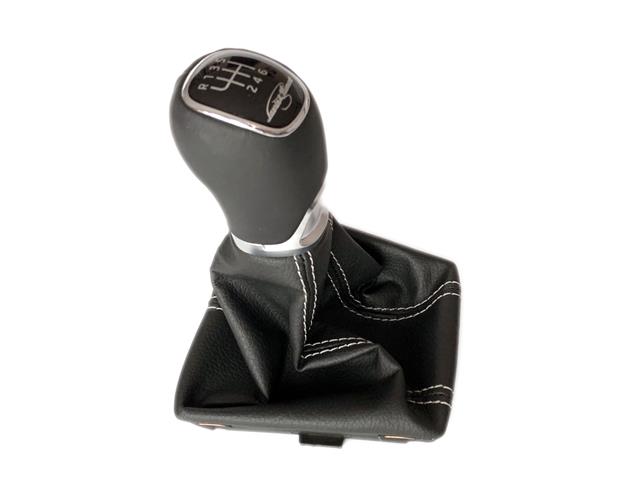 NEW OE CHANGE KNOB BLACK LEATHER LAURIN & KLEMENT SKODA OCTAVIA III 5E0711141