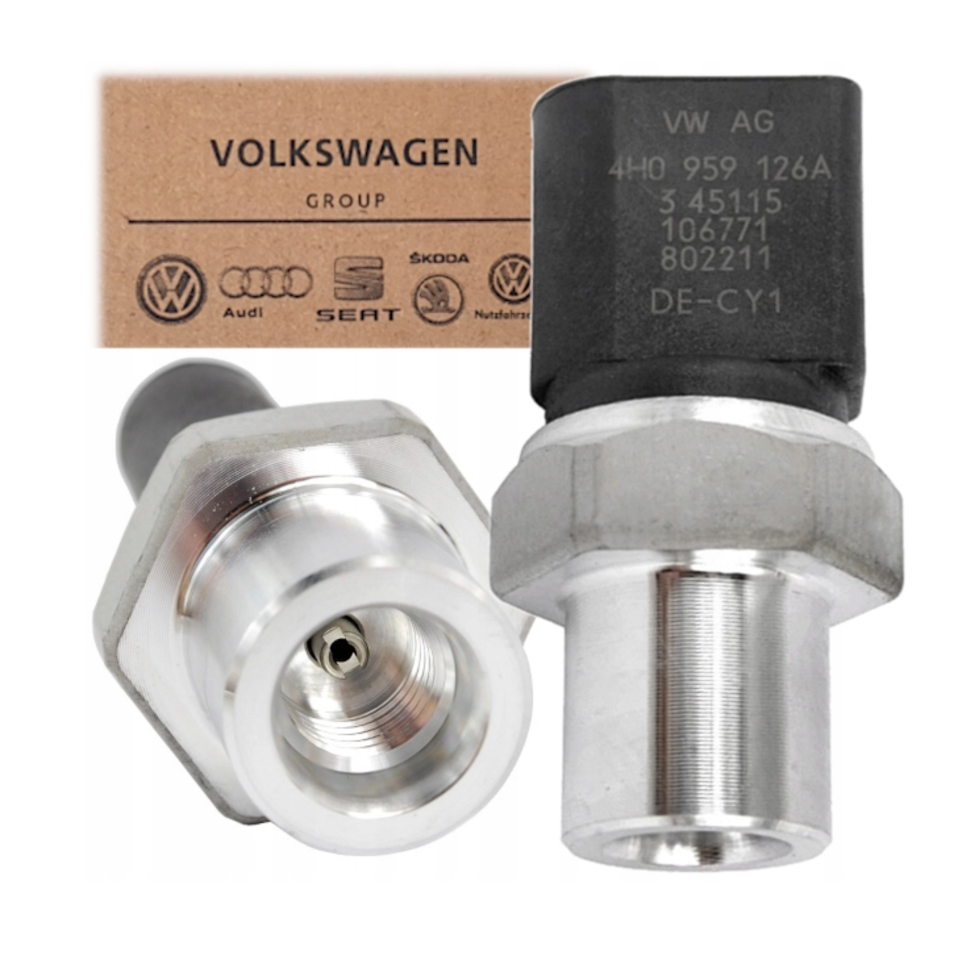 NOWY ORYGINALNY CZUJNIK CIŚNIENIA KLIMATYZACJI AUDI A1 A3 A4 SEAT ARONA IBIZA LEON SKODA VW 4H0959126B