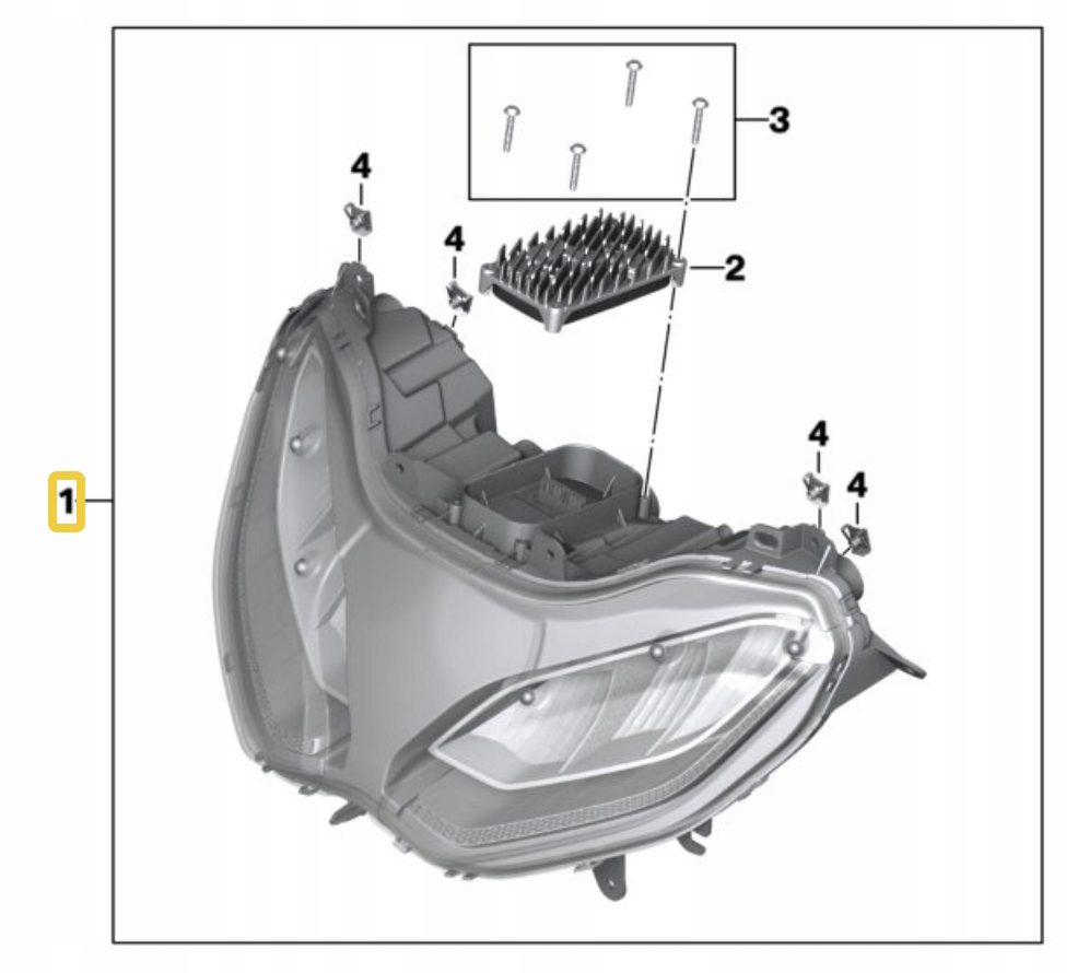 NEW OE HEADLIGHT LAMP FULL LED COMPLETE BMW K54 R1200RS R 1250 RS 63128393173 8393173