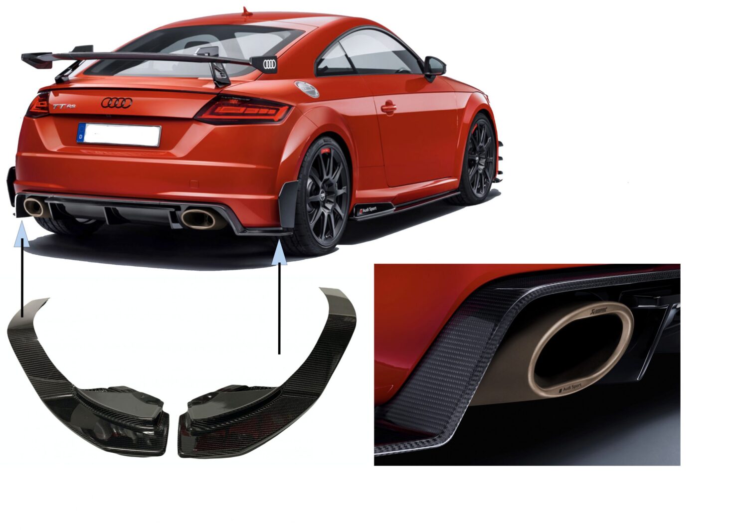 Carbon Spoiler Nakładki do AUDI TT SPORT 8S0088541