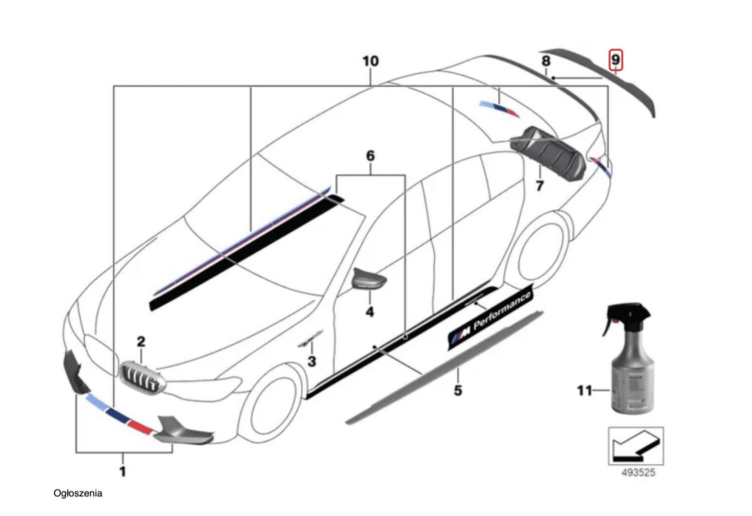 NOWY OEM TYLNY SPOILER CARBON PRO BMW 5 G30 M5 F90 M Performance 51192457441 , 2457441
