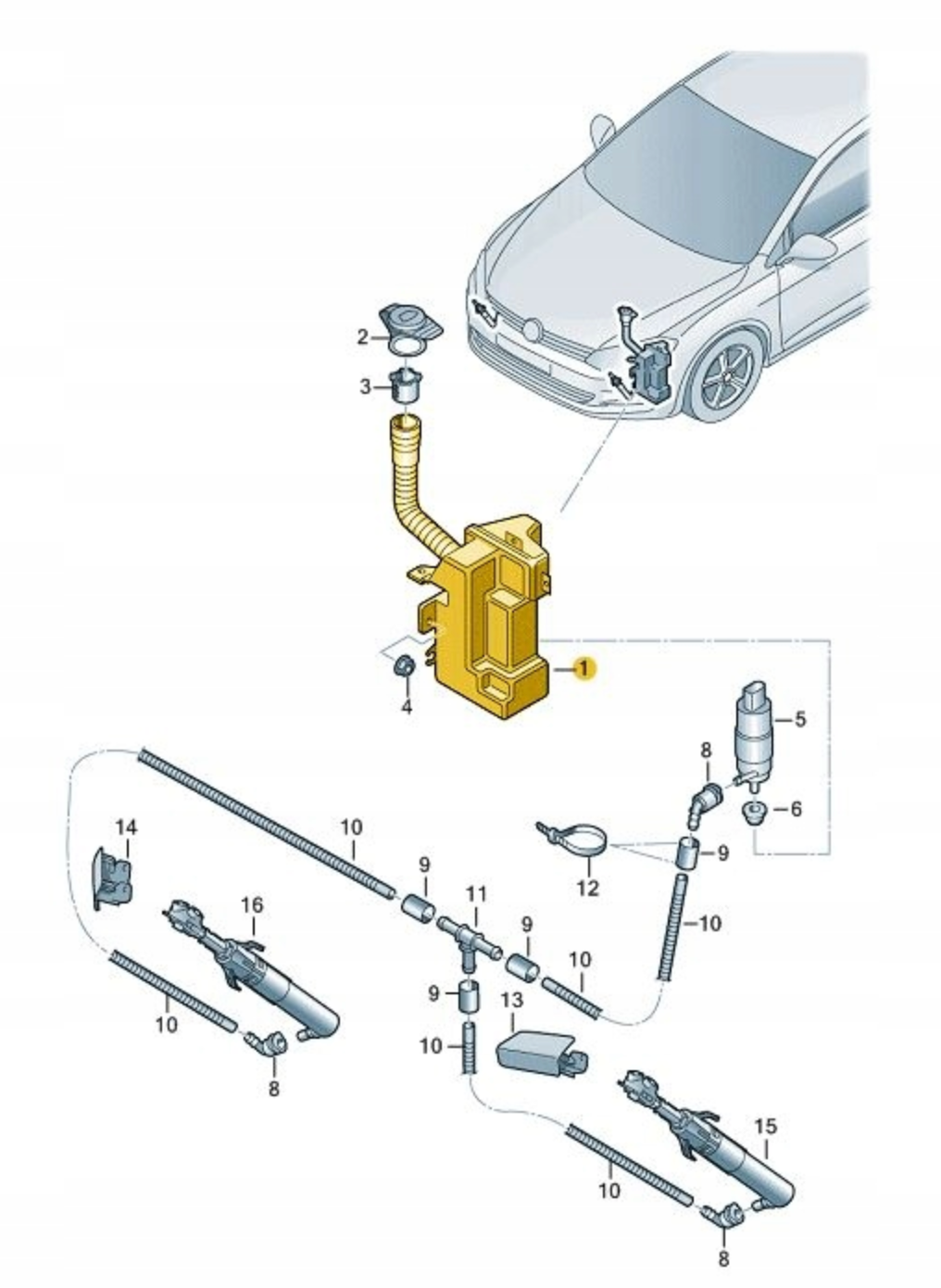 5G0955453AE ZBIORNICZEK SPRYSKIWACZY VW GOLF VII