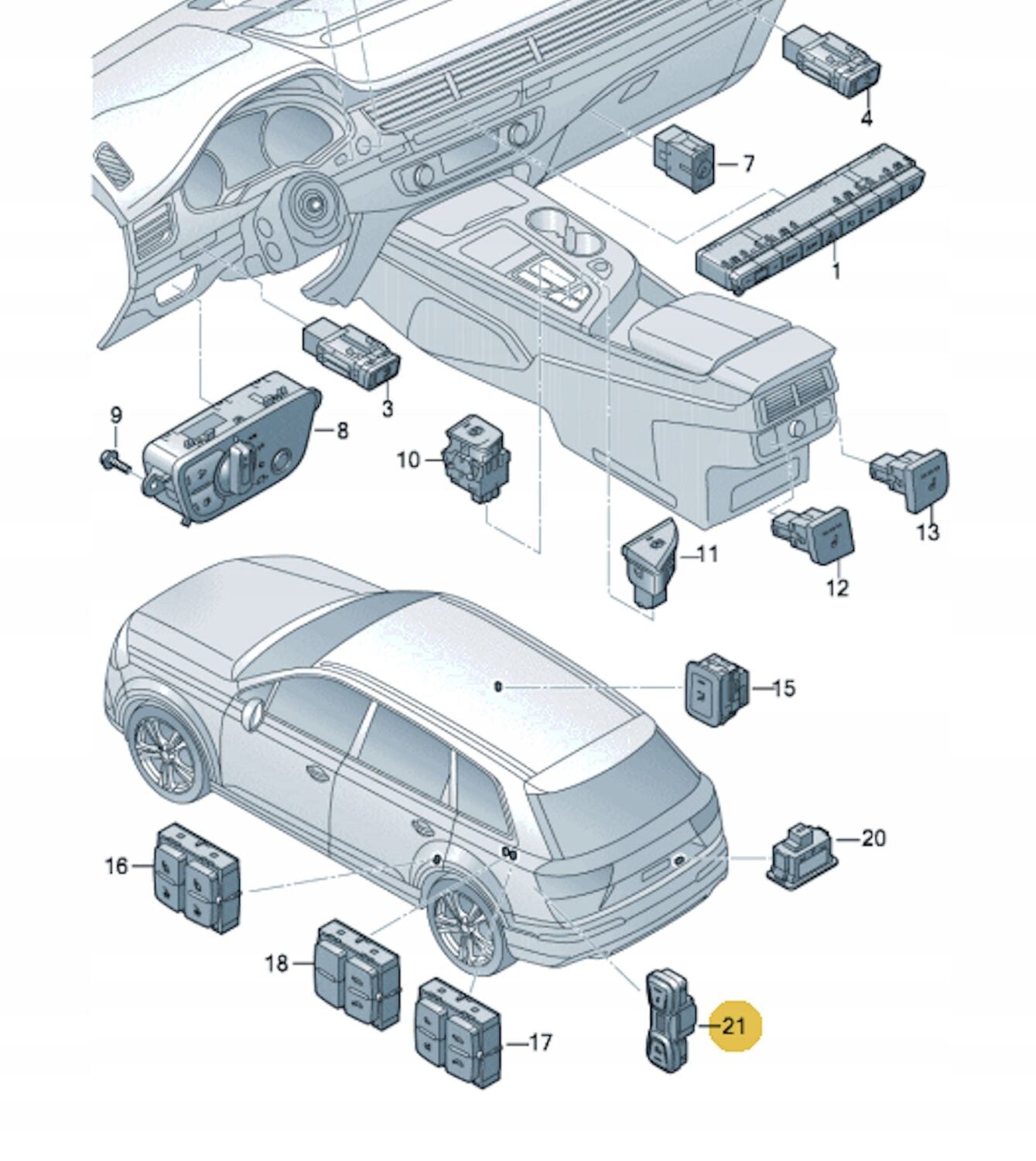 NOWY OE PRZYCISK WSKAŹNIK ŁADOWANIA NAŁADOWANIA AKUMULATORA AUDI A3 S3 Q7 8V0915211