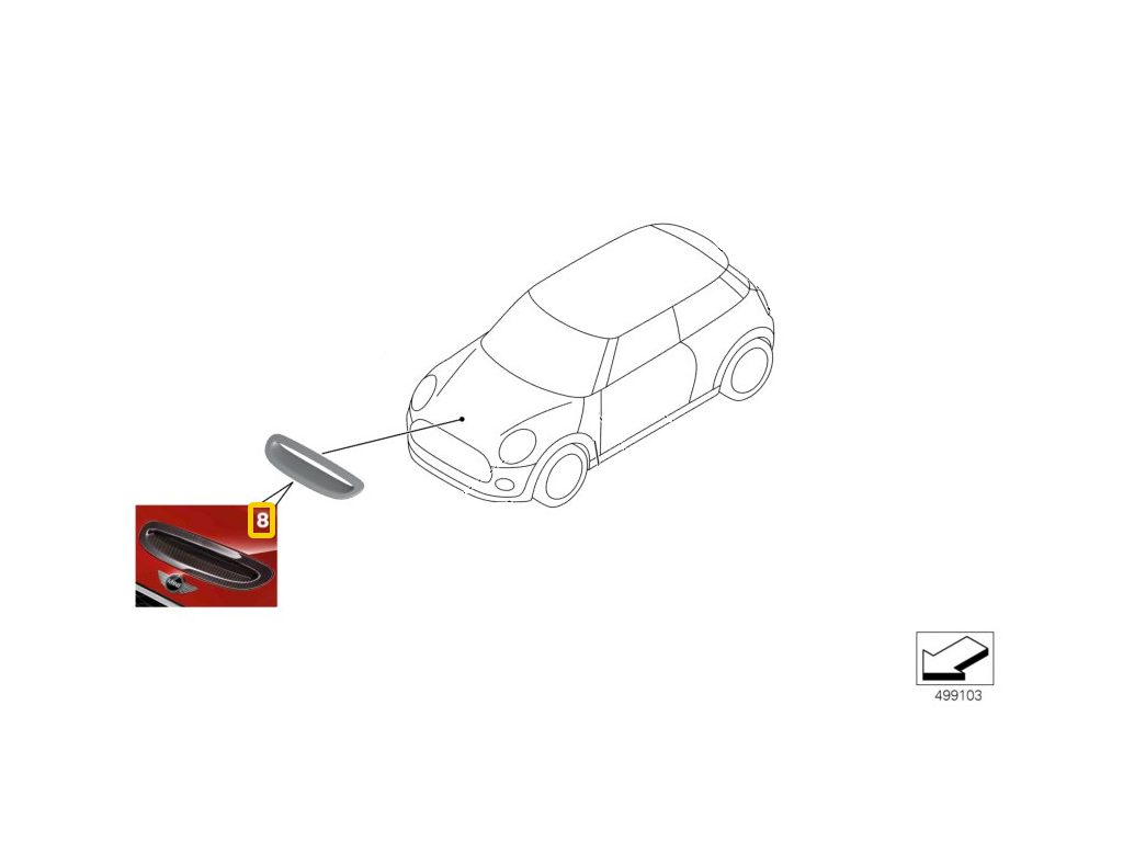 OE OSŁONA WLOTU POWIETRZA CARBON MINI COOPER S F56 F55 CLUBMAN F54 CABRIO F57 51142353345