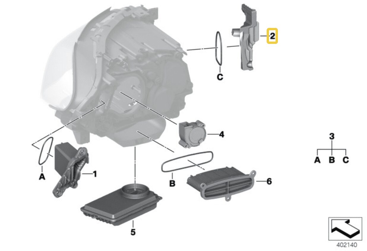 NOVÝ OE MODUL VEDL ODBOČOVACÍ SVĚTLO ADAPTIVNÍ BMW 5 F10 F11 F07 GT LCI 63117352477 , 7352477