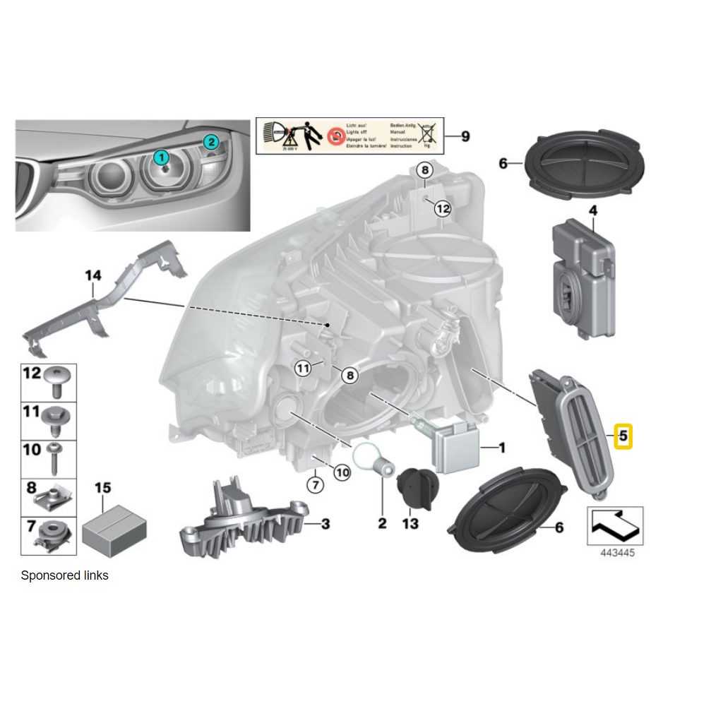 NUOVO OE BIXENON XENON LED LEAR MODULO UNITÀ DI CONTROLLO TMS BIX BMW 3 F30 F31 F34 7316147 = 7316143