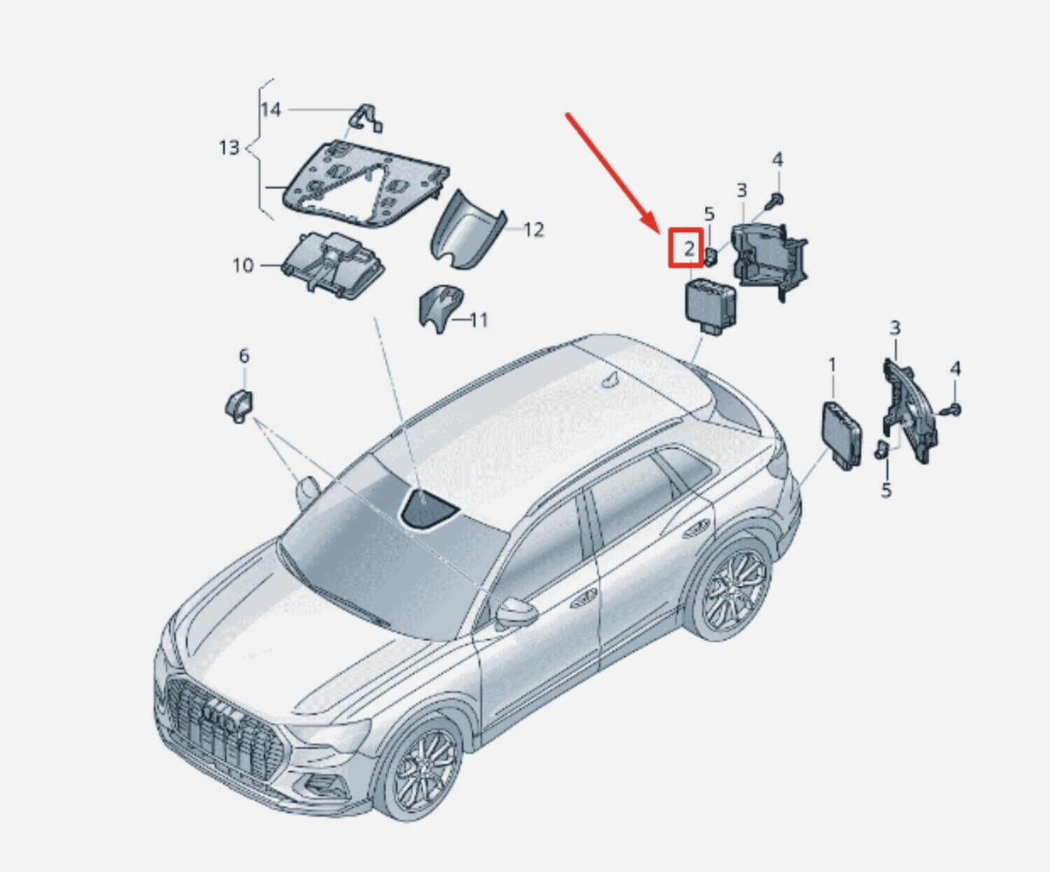 NOWY OE CZUJNIK ODLEGŁOŚCI RADAR ACC DISTRONIC ASYSTENT ZMIANY PASA RUCHU TYLNY AUDI Q2 Q3 3Q0907566L
