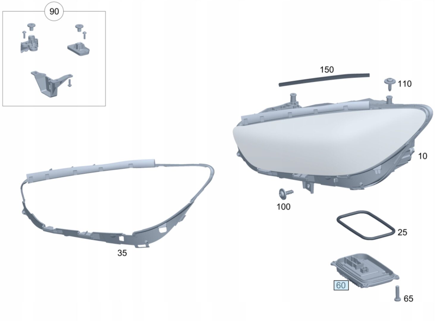 NOWY OE MODUŁ LED STEROWNIK MERCEDES A W177 B W247 CLA W118 EQA W243 EQC W293 A2479002113