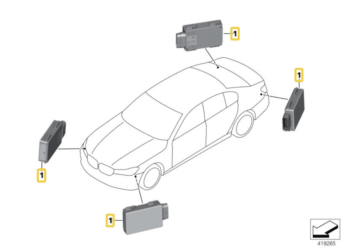 RADAR SENSOR CZUJNIK ZMIANY PASA RUCHU BMW 5 G30 F90 6 G32 GT  8 G14 G15 X5 G05 X7 G07 Z4 G29 PHANTOM RR11 PHANTOM RR12 CULLINAN RR31 6893736 66326893736