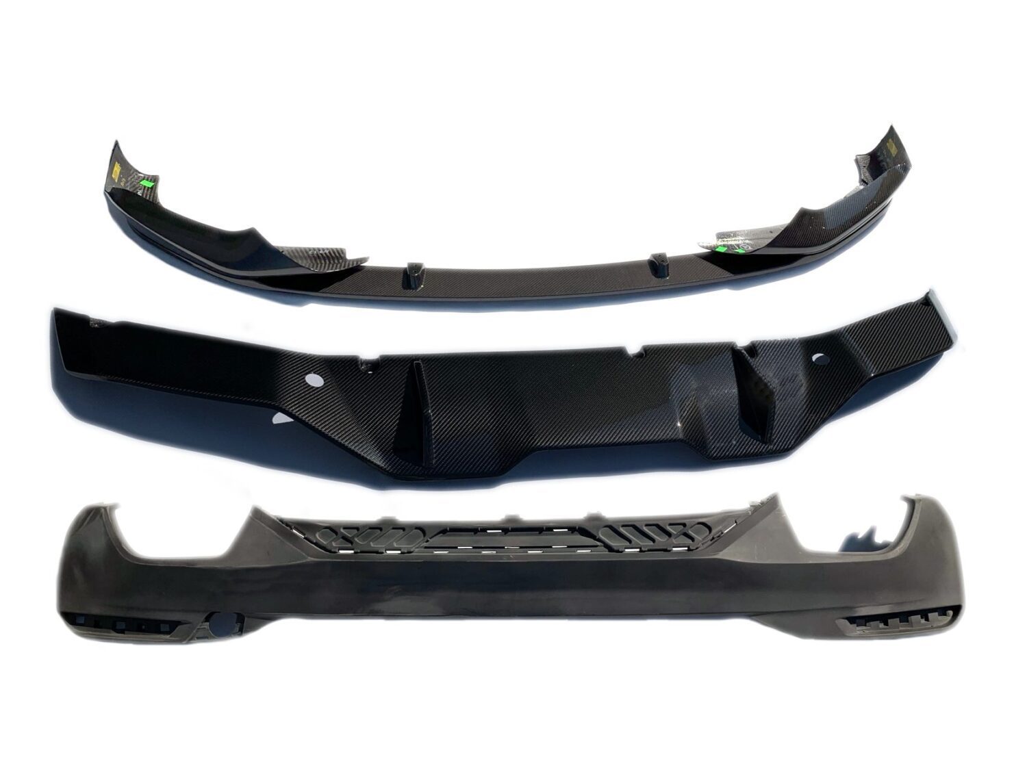 NEW OE CARBON COMPLETE SET BUMPER OVERLAY DIFFUSER REAR SPOILER + FRONT SPOILER BMW 5 G30 51112414135