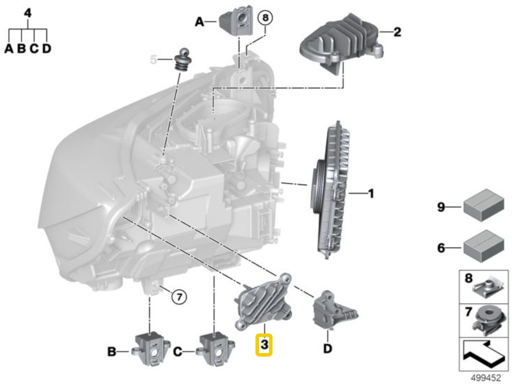 OE KIT MODULO LED, INDICATORE DI DIREZIONE PER BMW 3 F80 M3 LCI 4 F32 LCI F82 M4 LCI F33 LCI F83 M4 LCI F36