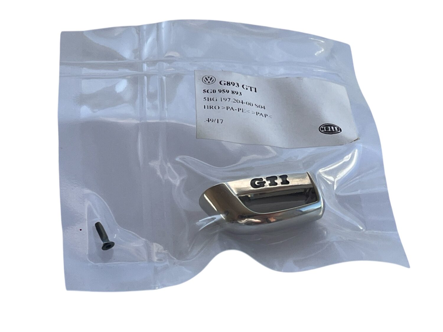 NOWA OEM NAKŁADKA NA KLUCZ KLUCZYK GTI CHROM VW GOLF 7 T-ROC, POLO DESIGN 5G0959893