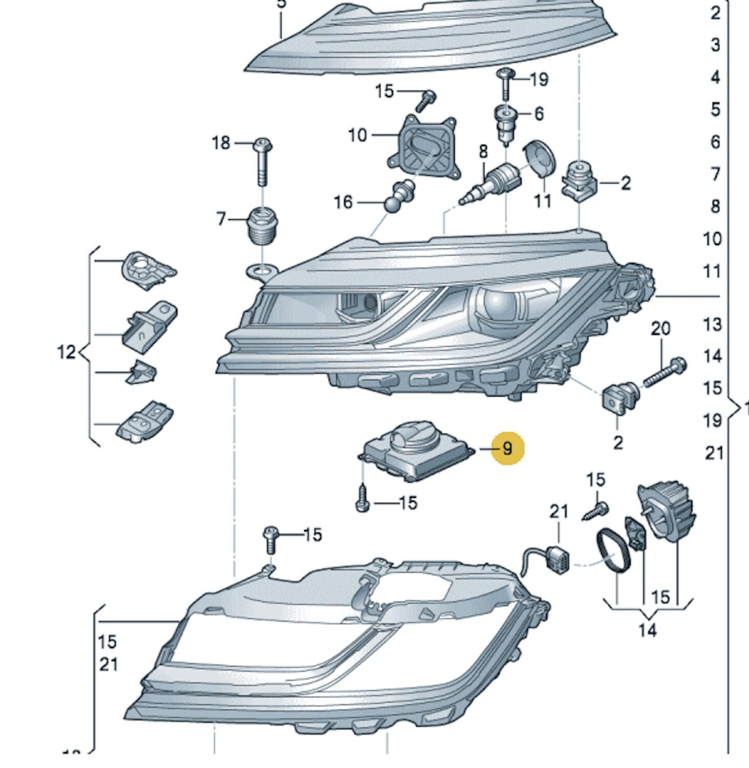 Nový OEM Modul Led Předřadník Řídicí Jednotka Vw Arteon Polo T-Roc Seat Ateca Arona Ibiza Skoda Fabia Octavia Vw 7P5941591AD