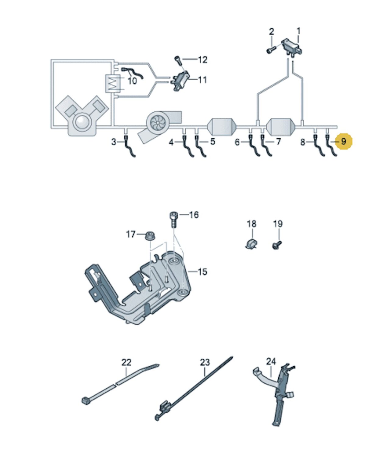 NOWY ORYGINALNY LAMBDA SENSOR NOX  CZUJNIK TYLNY AUDI A6 A7 3.0 TDI 4K0906261 4K0906261A 2019-2022