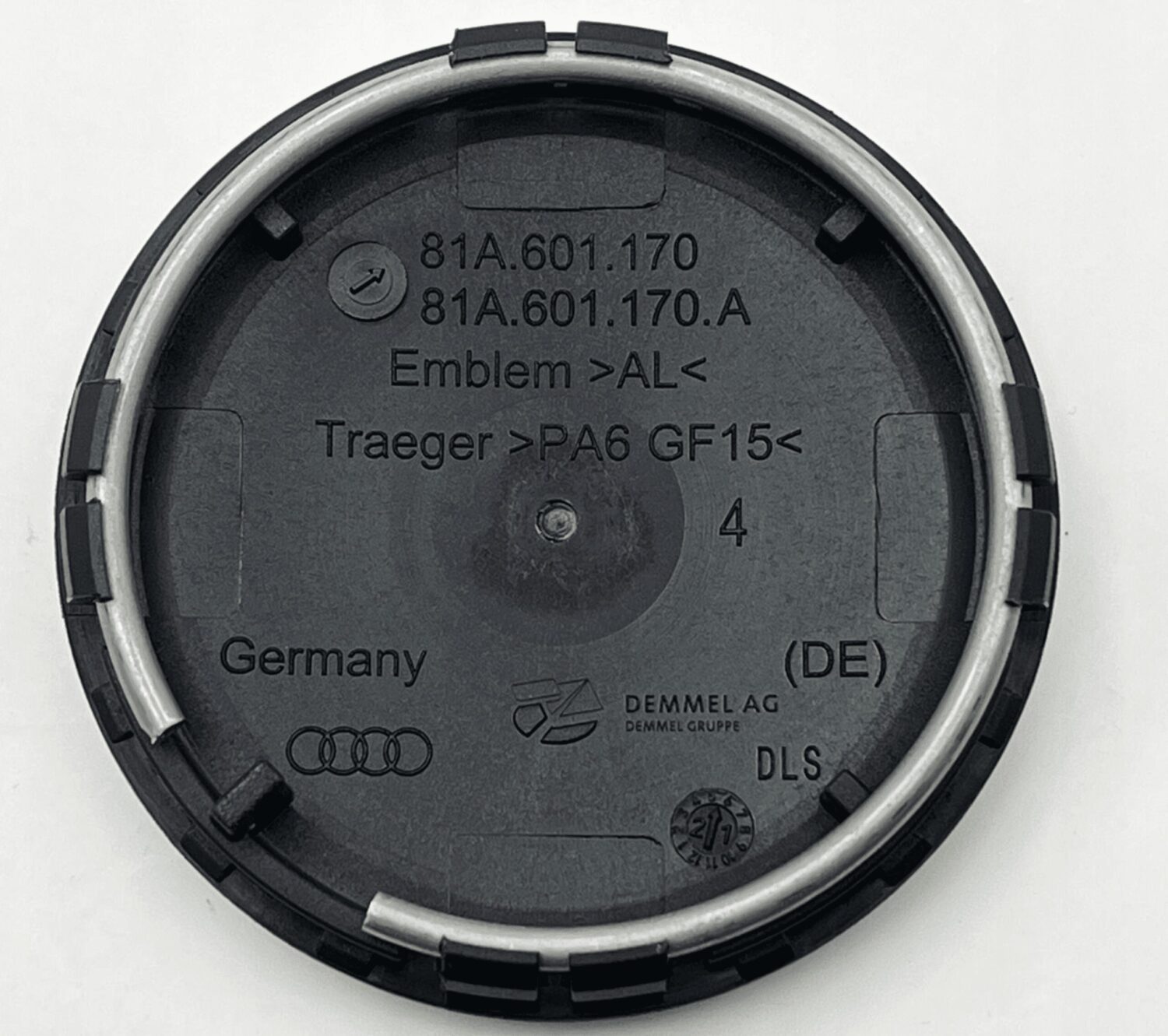 4X NOWE ORYGINALNE DEKIELKI ZAŚLEPKI PIAST KÓŁ 61 mm AUDI A1 A3 A4 A5 A6 A7 A8 Q2 Q4 Q5 Q7 Q8 R8 TT E-TRON 81A601170